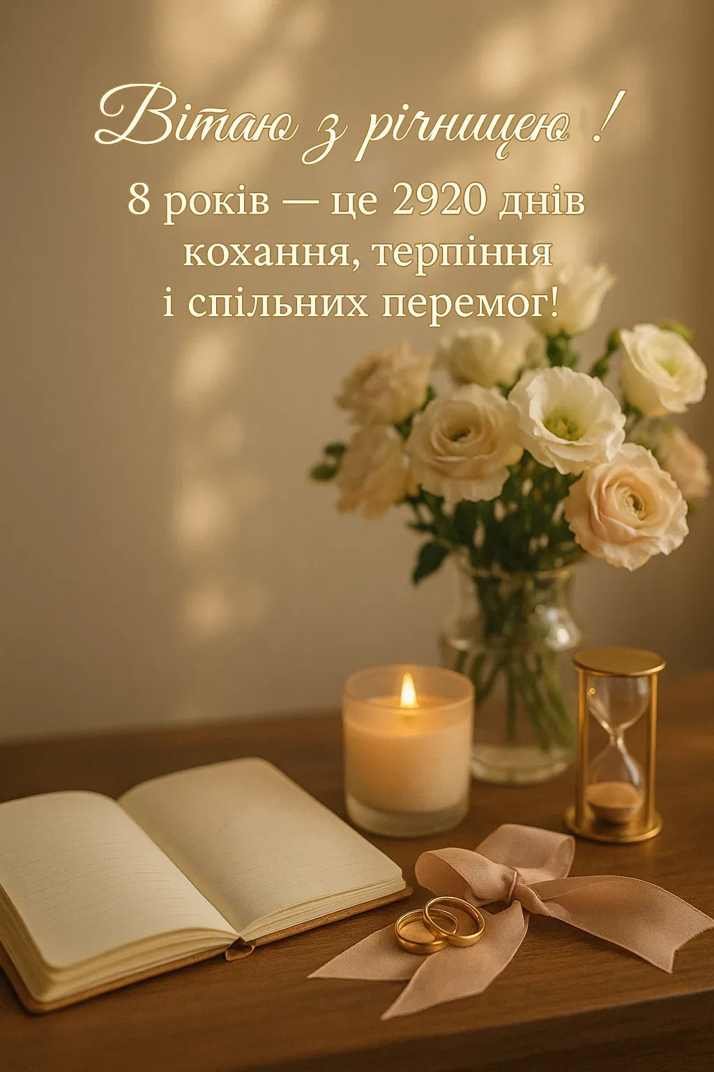 Привітання з 8 років весілля