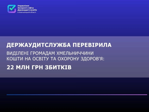 На Хмельниччині аудитори виявили 22 мільйони гривень збитків у закупівлях освіти та медицини