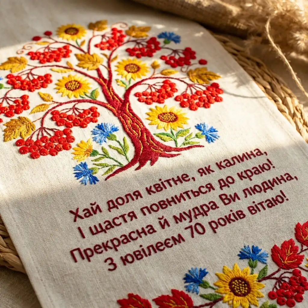українською мовою з ювілеєм 70 років жінці