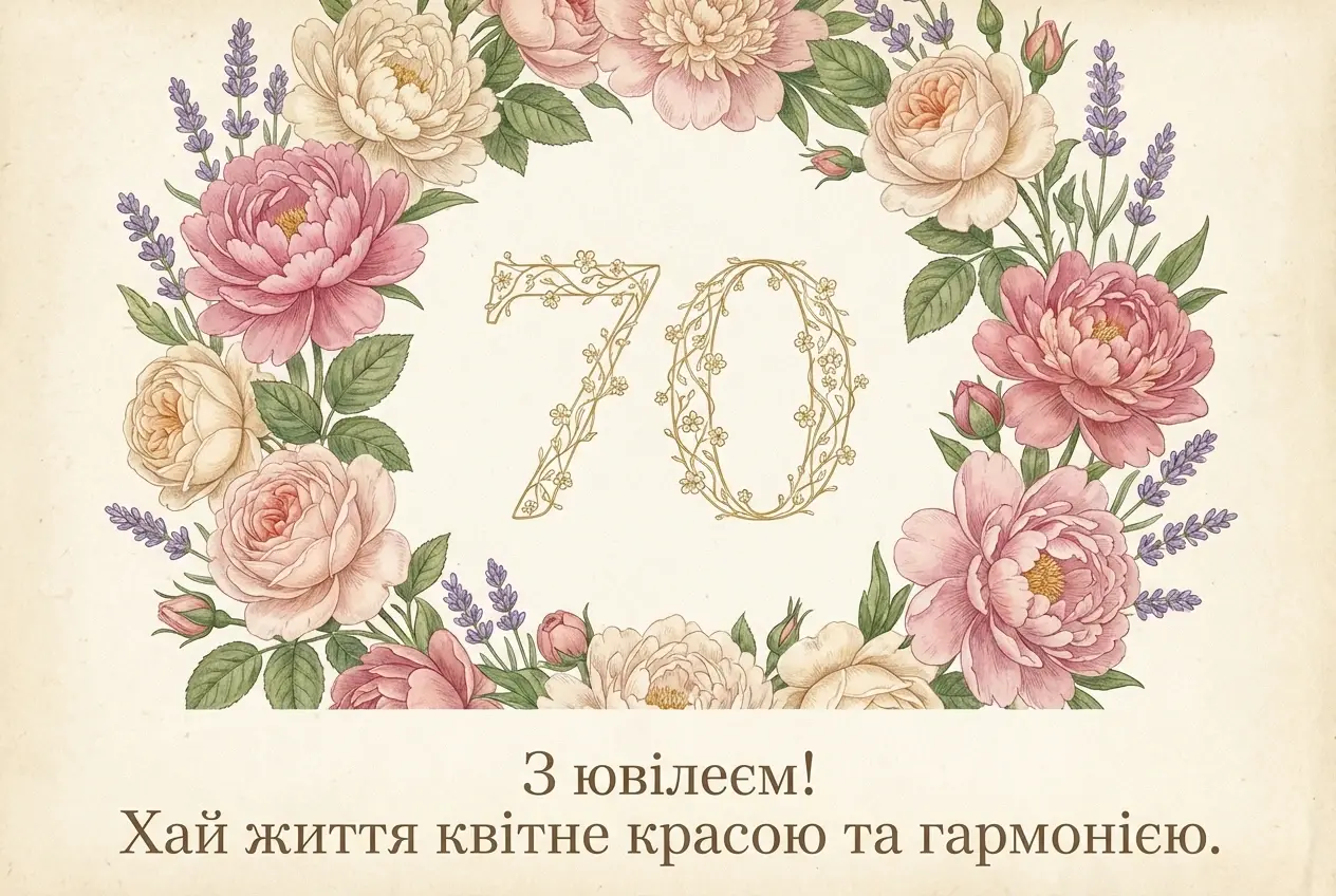 українською мовою з ювілеєм 70 років жінці