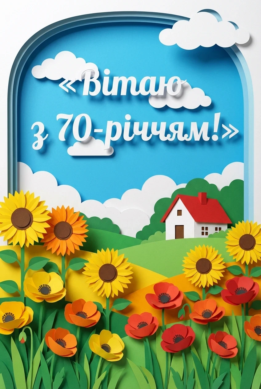 українською мовою з ювілеєм 70 років жінці