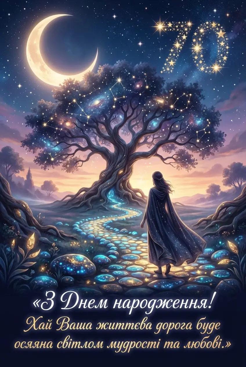 українською мовою з ювілеєм 70 років жінці