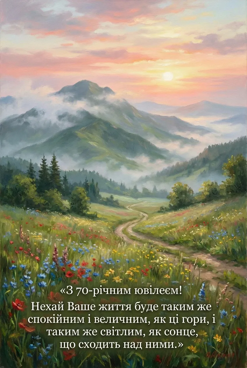 українською мовою з ювілеєм 70 років жінці