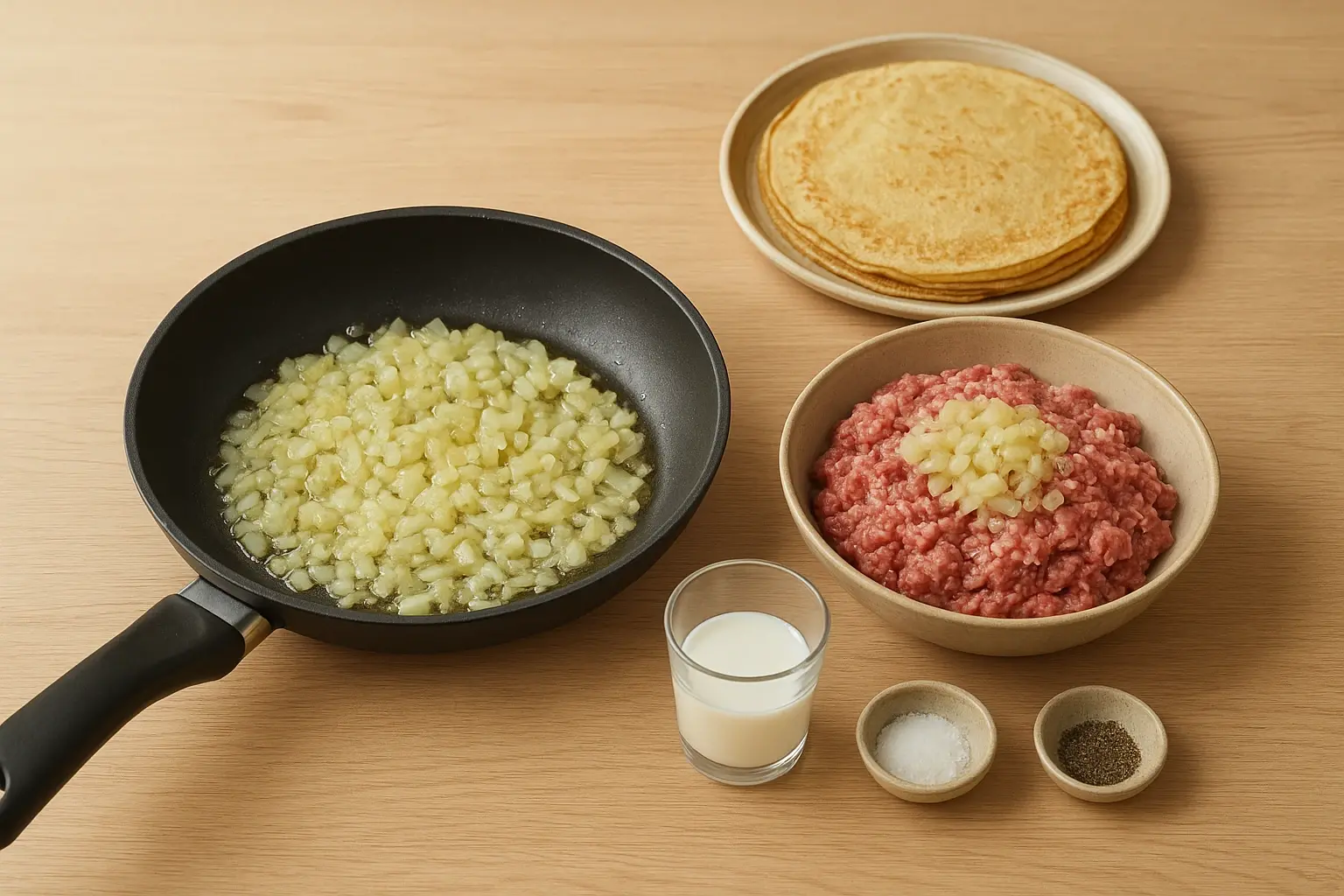 рецепт млинців з м'ясом