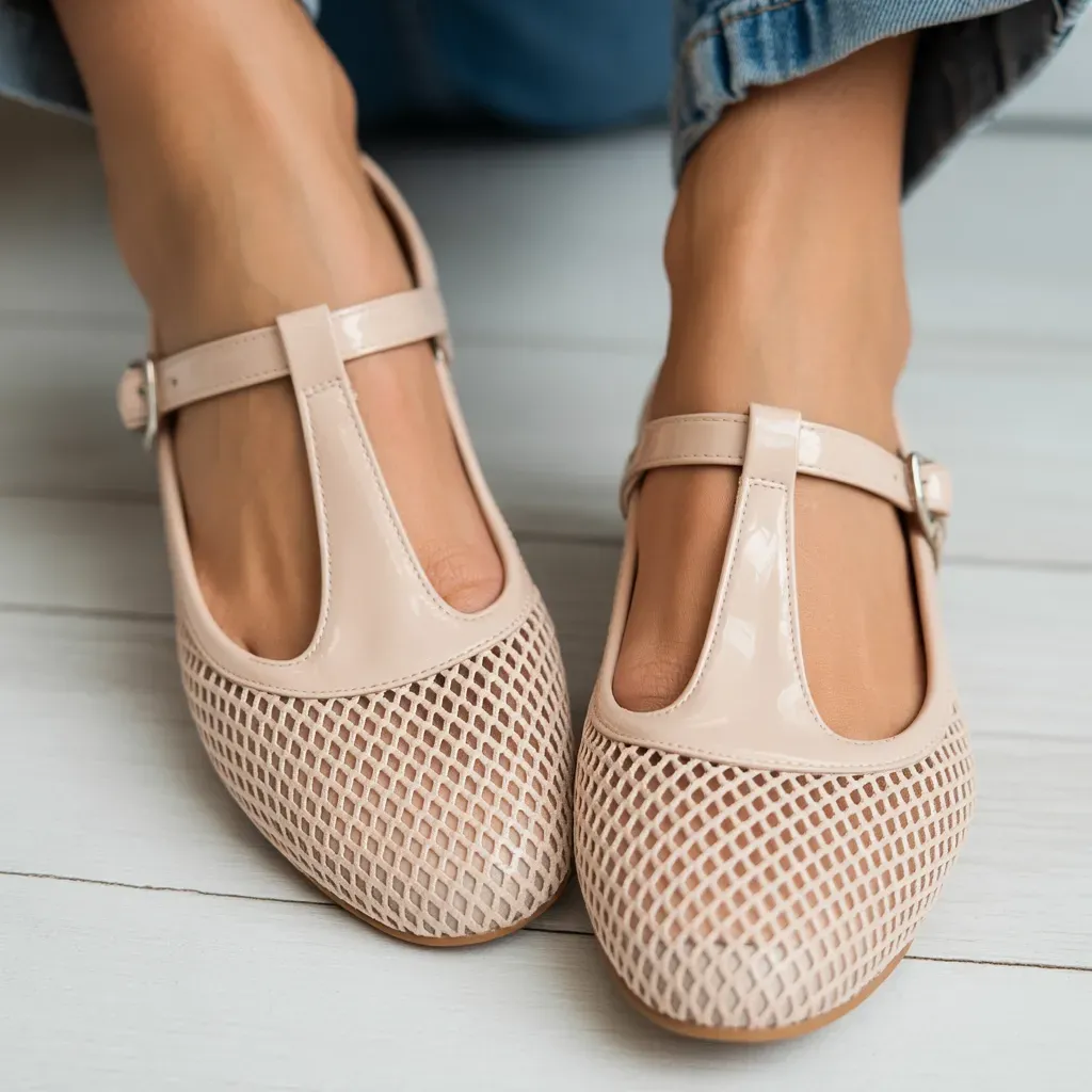 Жіночі балетки mesh flats, cітчаста фактура та натуральні матеріали літнього сезону 2026 року