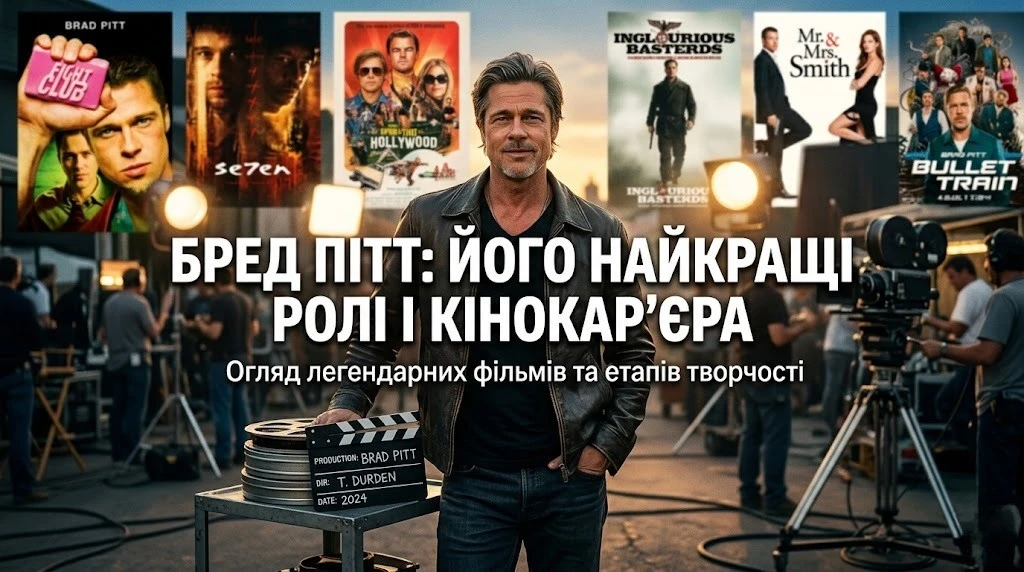Топ фільмів, де Бред Піт грає головну роль