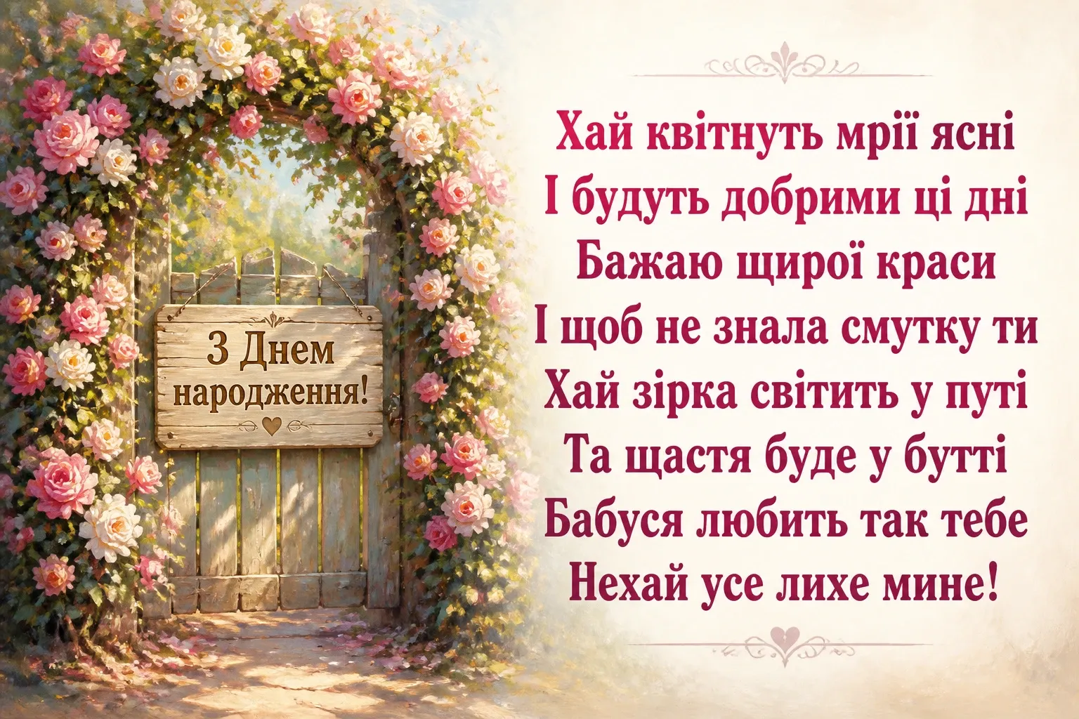 онучки привітання з днем народження внучці від бабусі