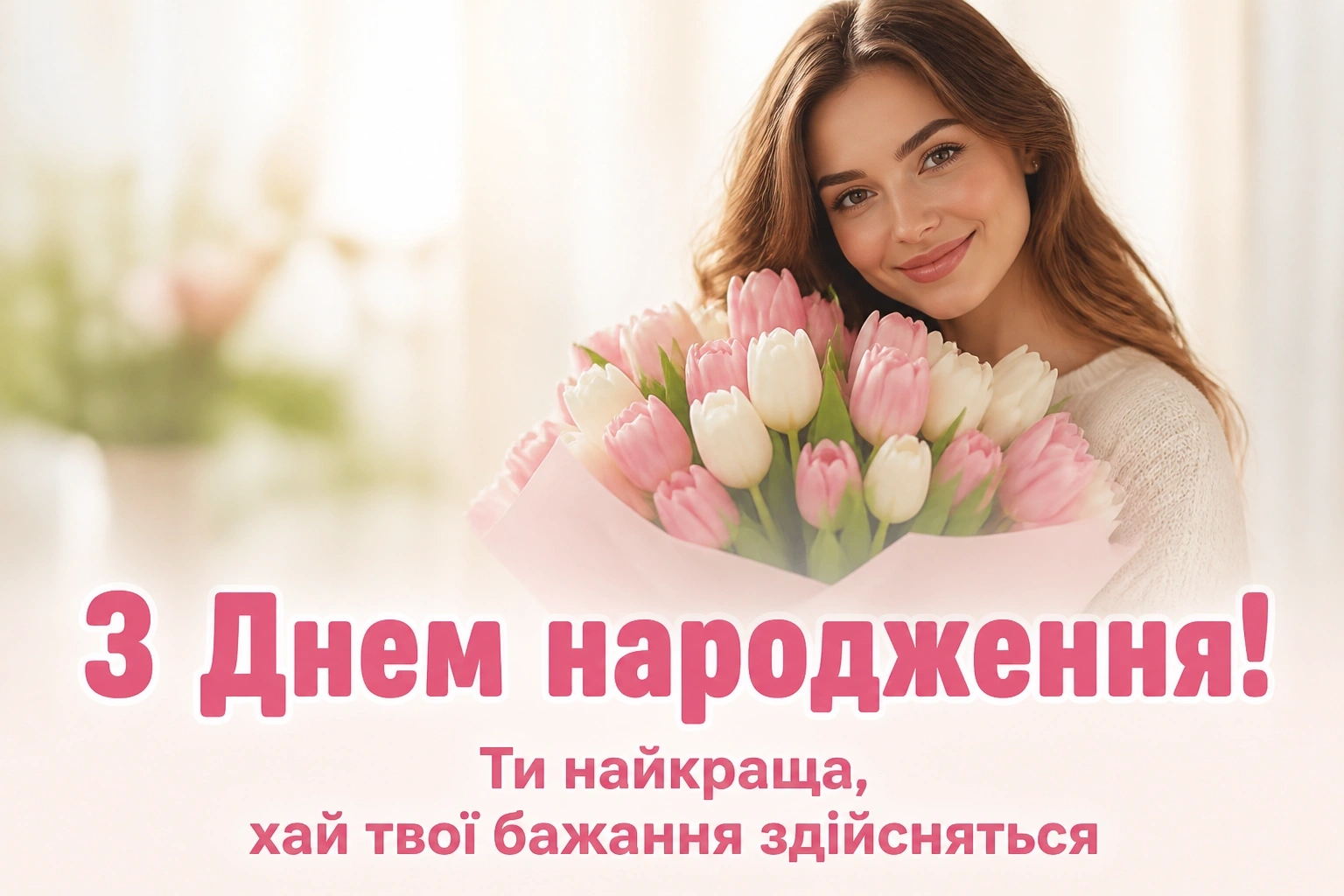 привітання з днем народження своїми словами, до сліз жінці