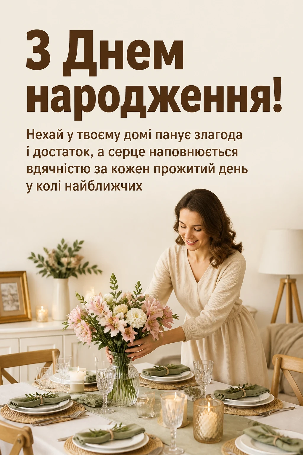 привітання з днем народження своїми словами, до сліз жінці