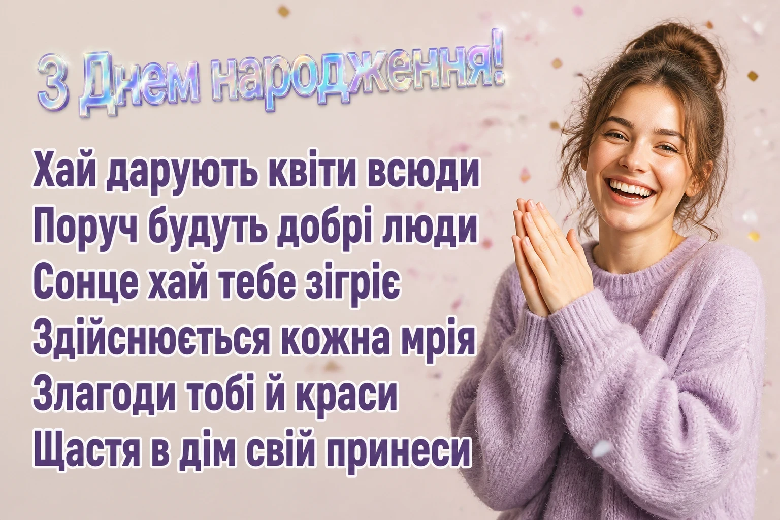 привітання з днем народження для дівчини