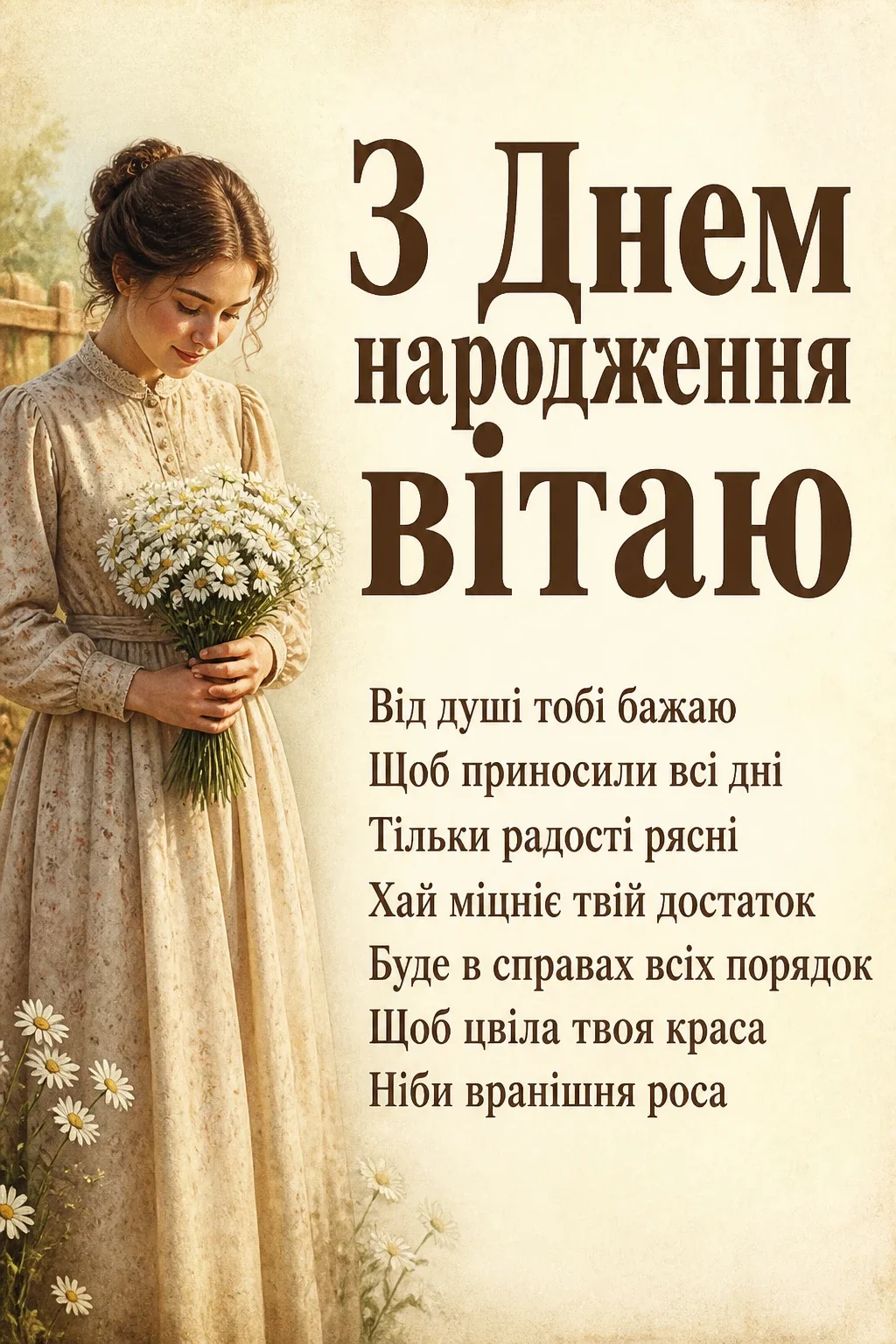 привітання з днем народження для дівчини
