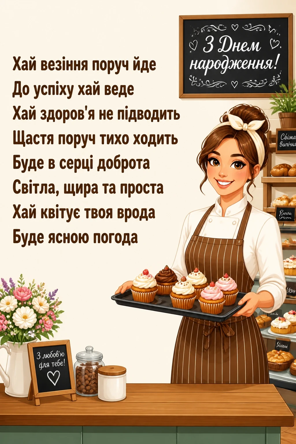 привітання з днем народження для дівчини