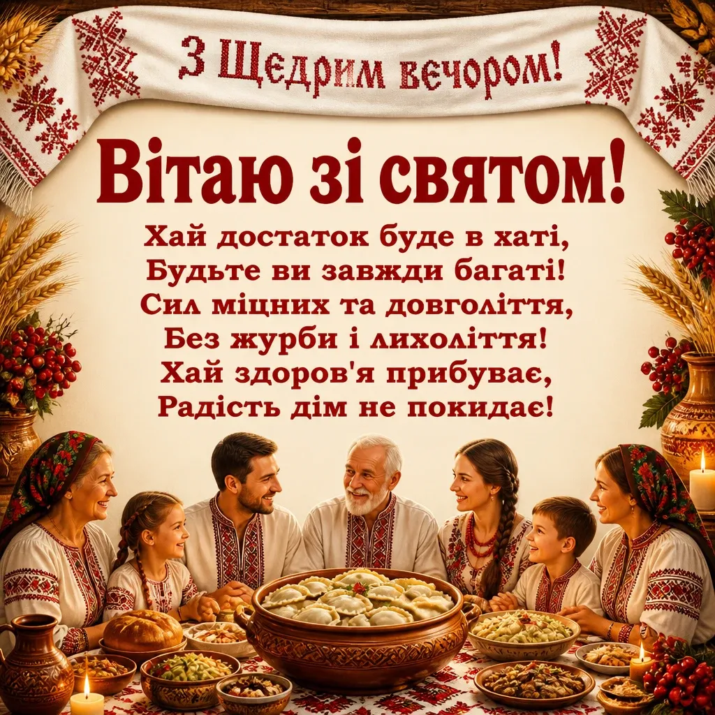 привітання з щедрим вечором