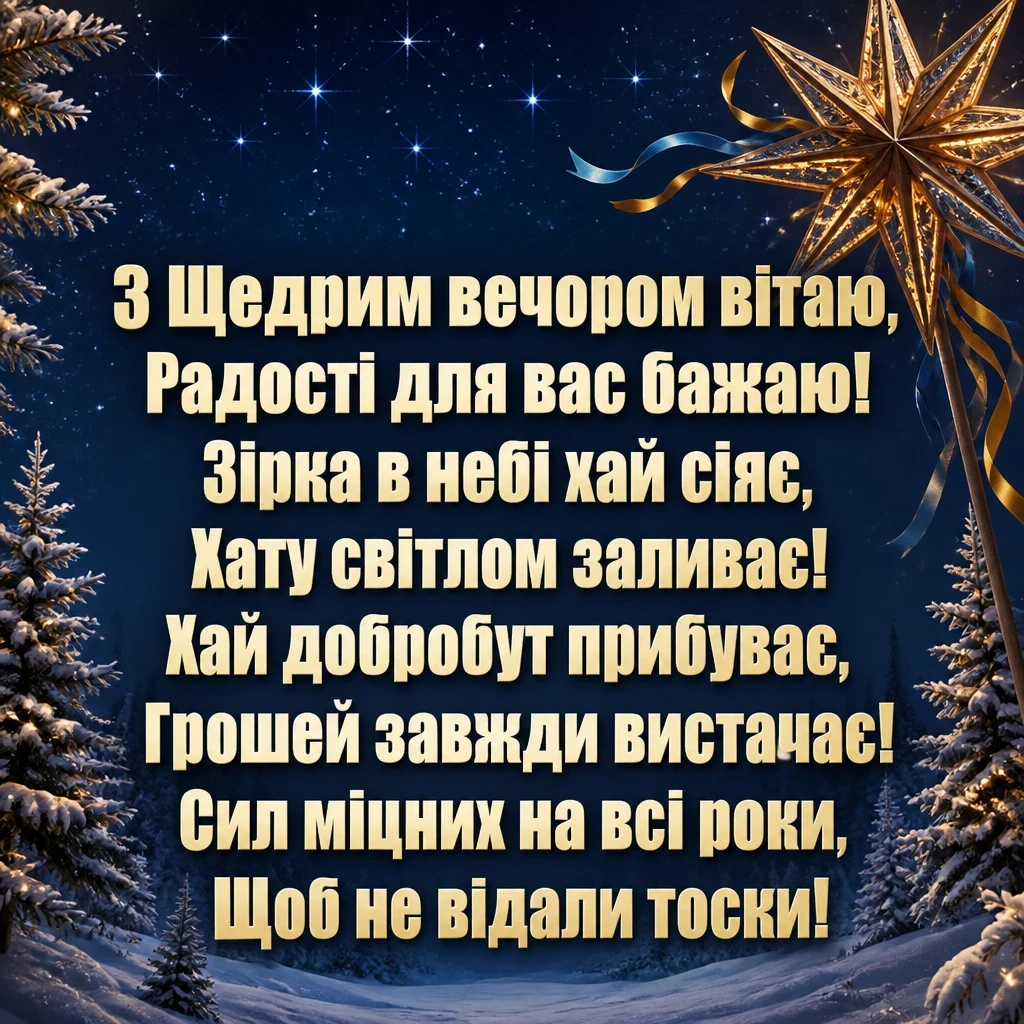 привітання з щедрим вечором