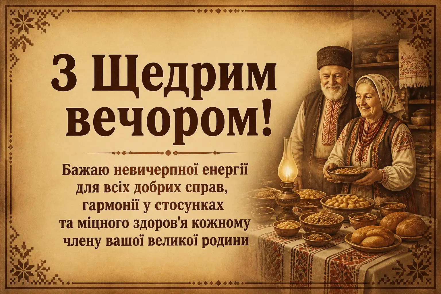 привітання з щедрим вечором