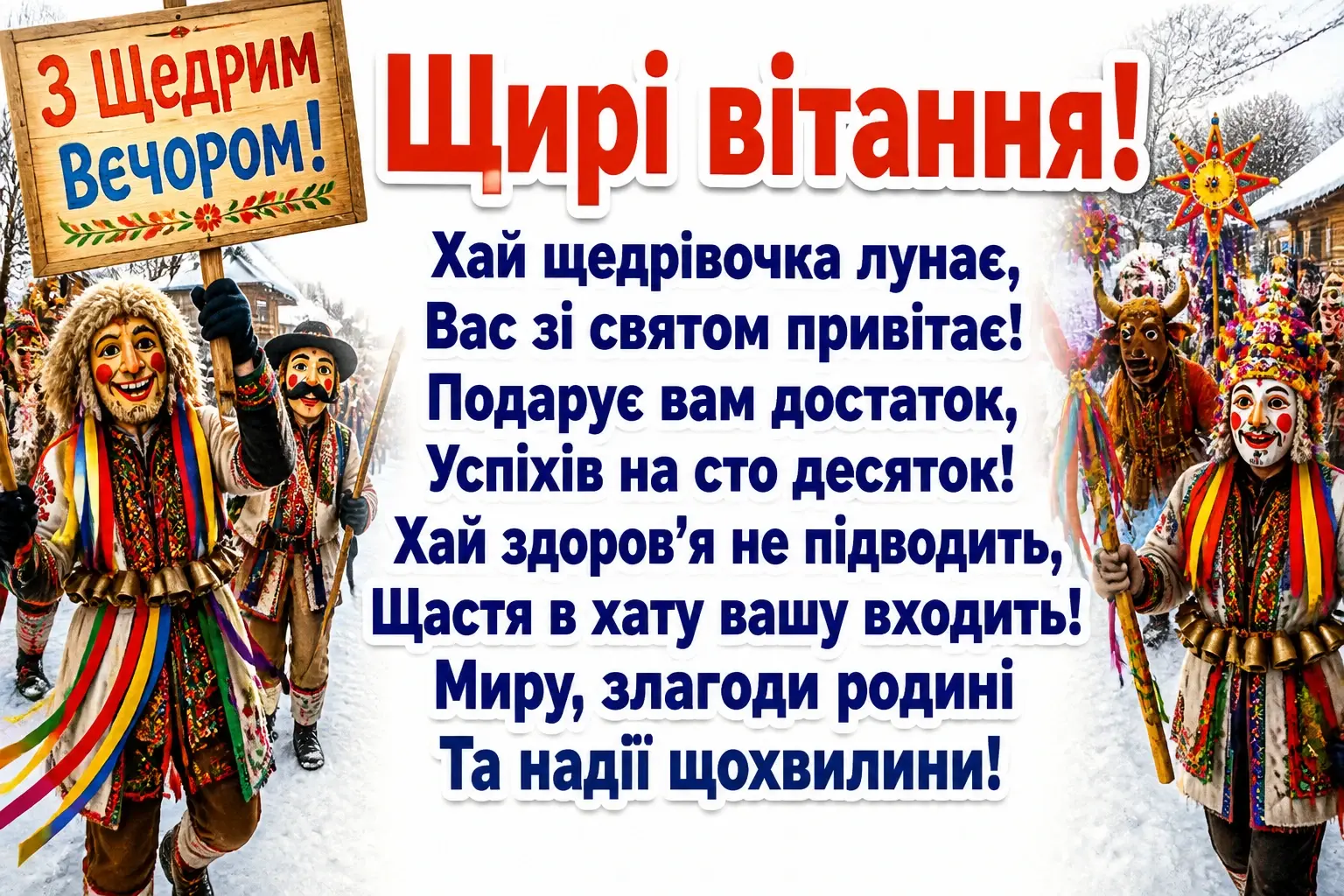 привітання з щедрим вечором