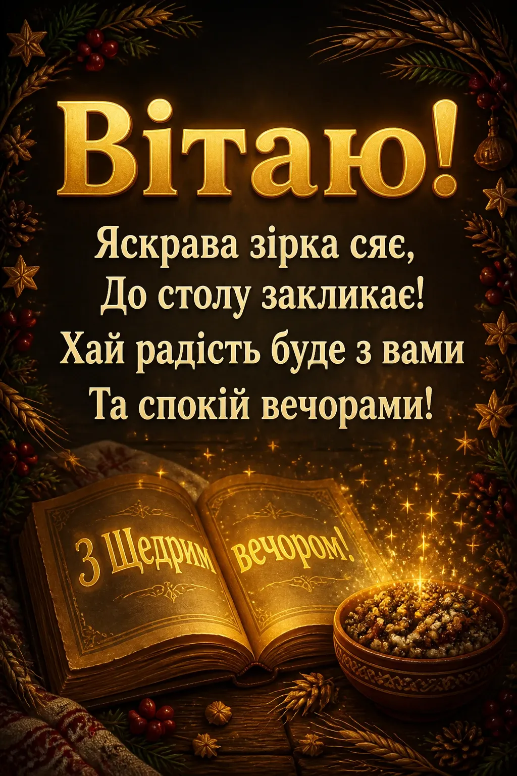 привітання з щедрим вечором