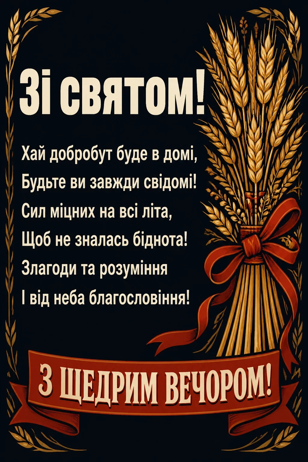 привітання з щедрим вечором