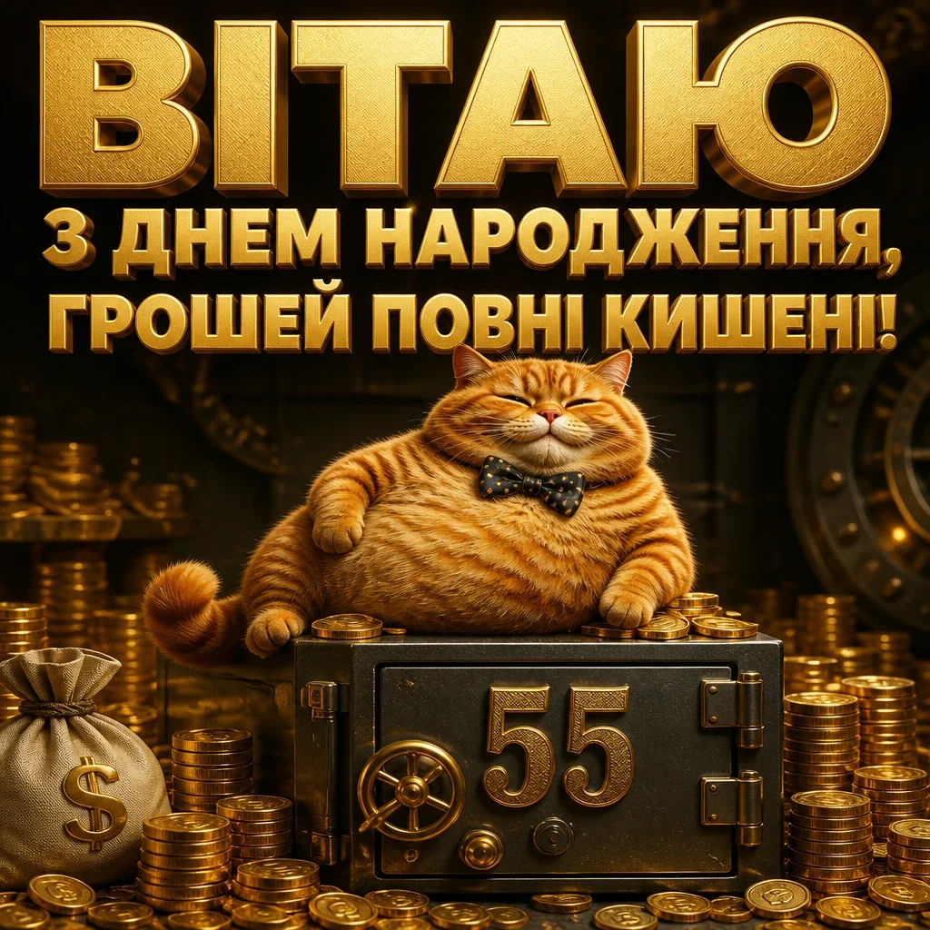 вітальні листівки привітання з 55-річчям мужчині