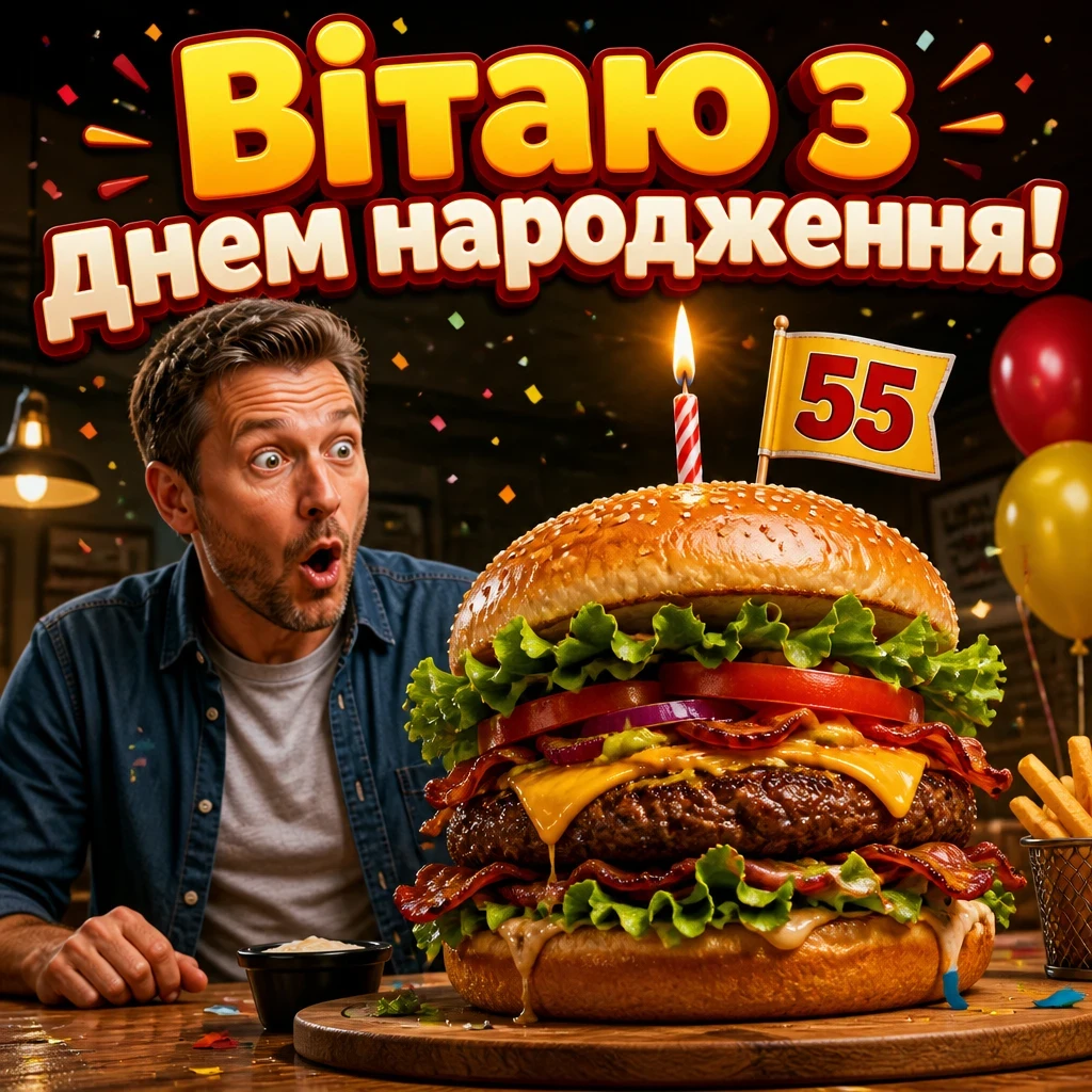 вітальні листівки привітання з 55-річчям мужчині