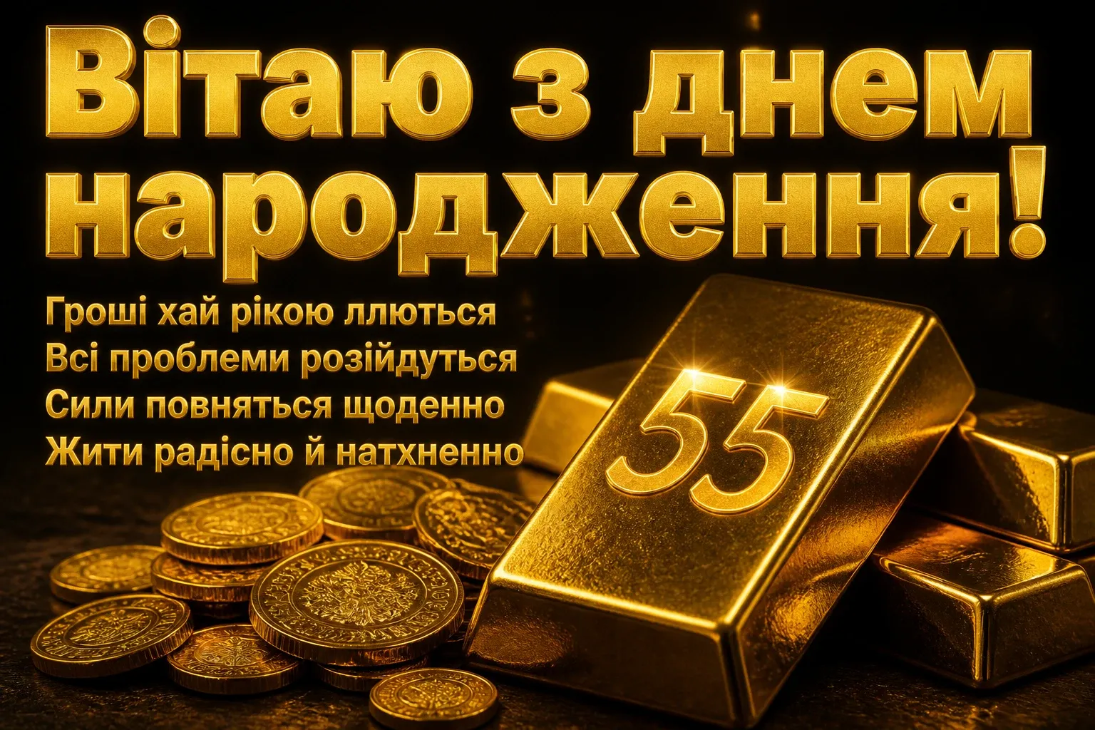 вітальні листівки привітання з 55-річчям мужчині
