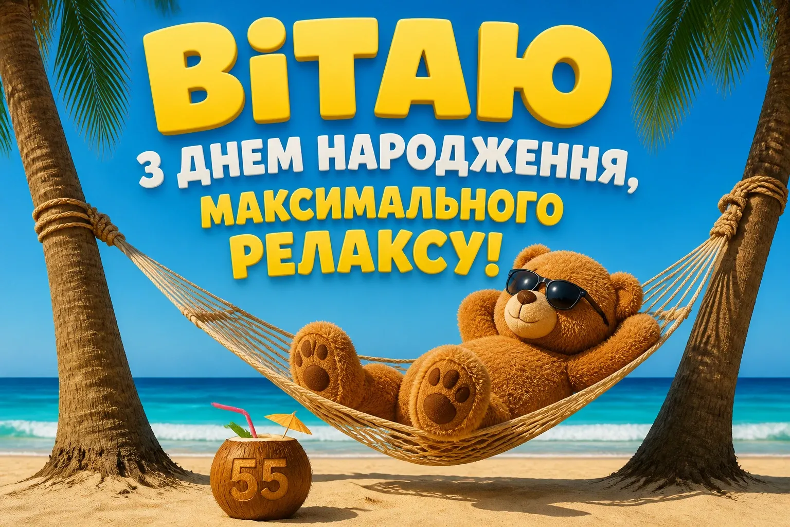 вітальні листівки привітання з 55-річчям мужчині