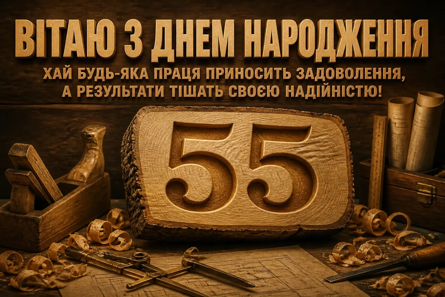 вітальні листівки привітання з 55-річчям мужчині