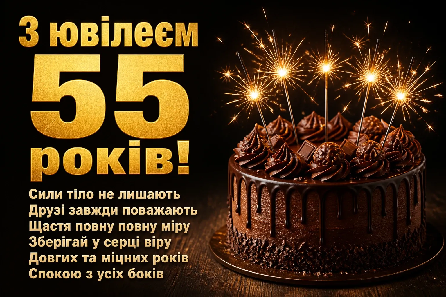 вітальні листівки привітання з 55-річчям мужчині