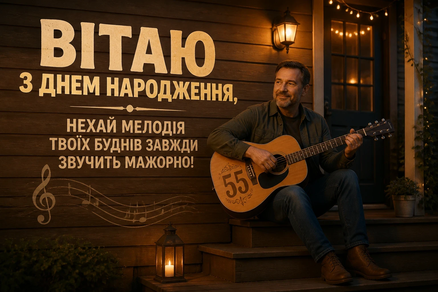 вітальні листівки привітання з 55-річчям мужчині
