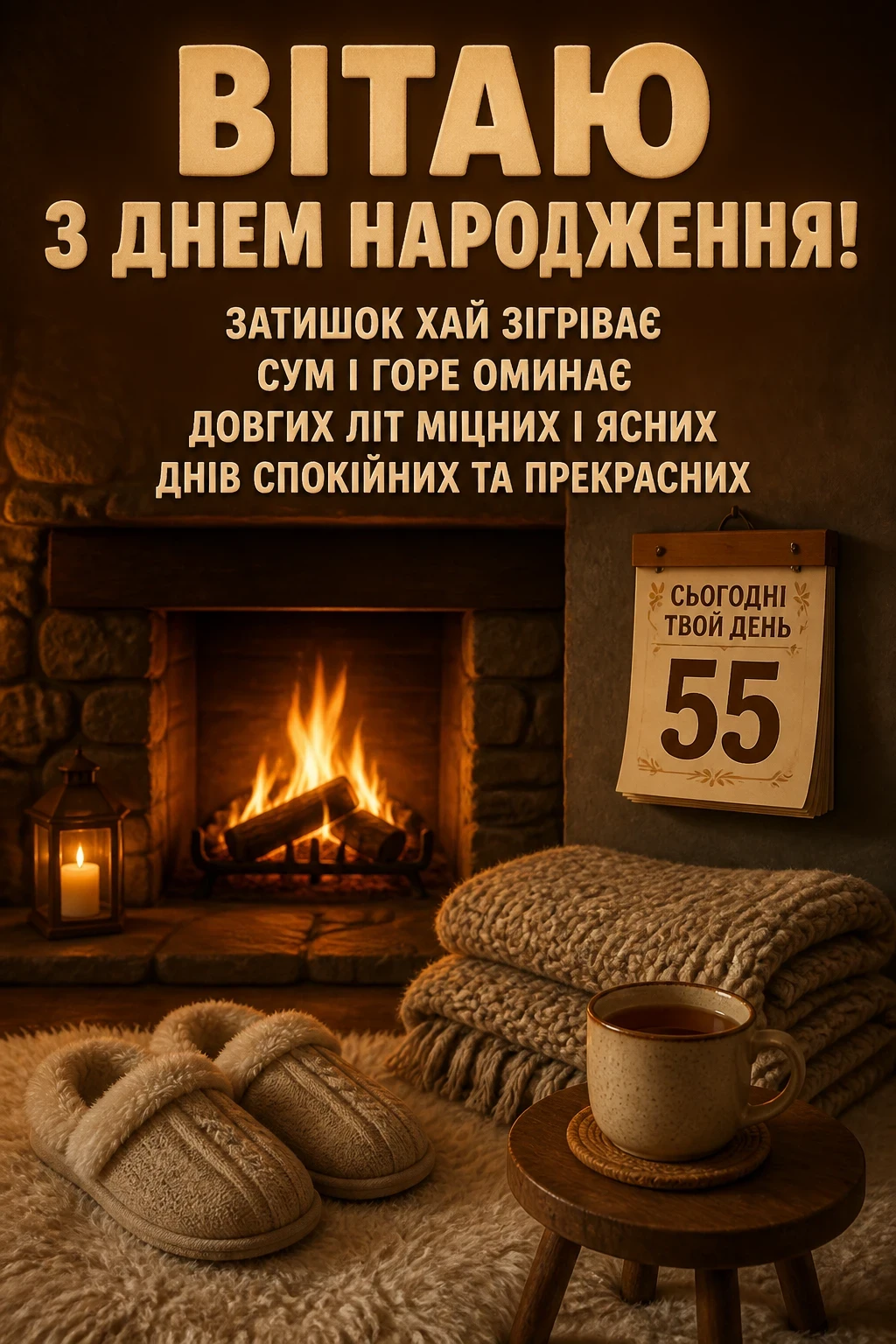 вітальні листівки привітання з 55-річчям мужчині
