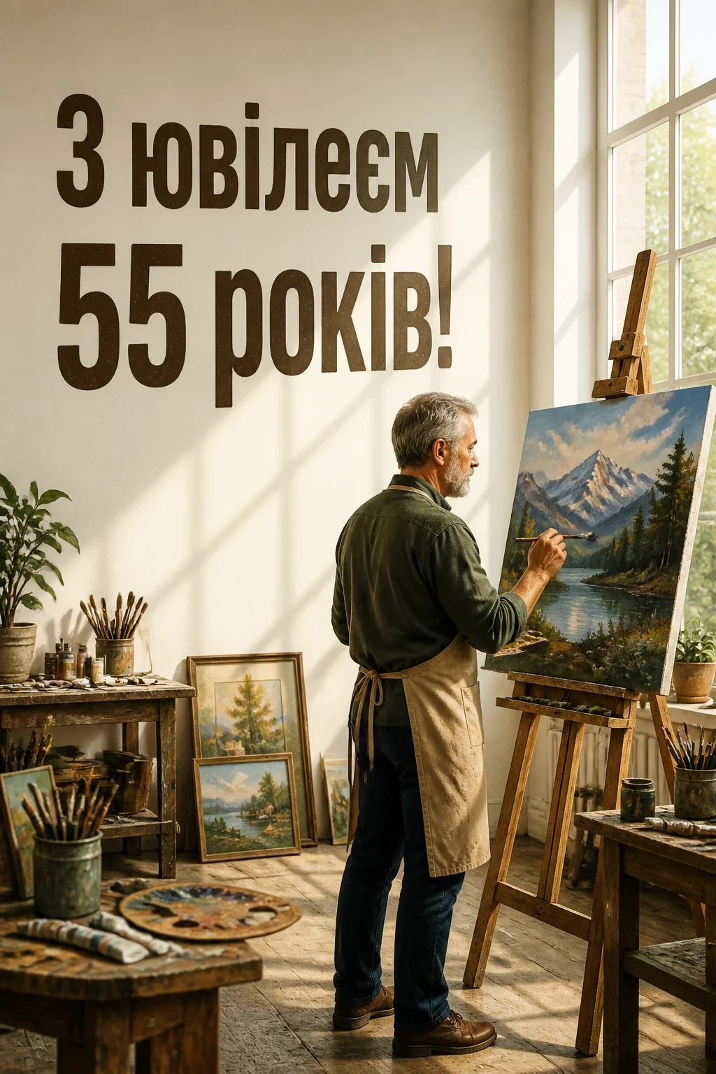 вітальні листівки привітання з 55-річчям мужчині