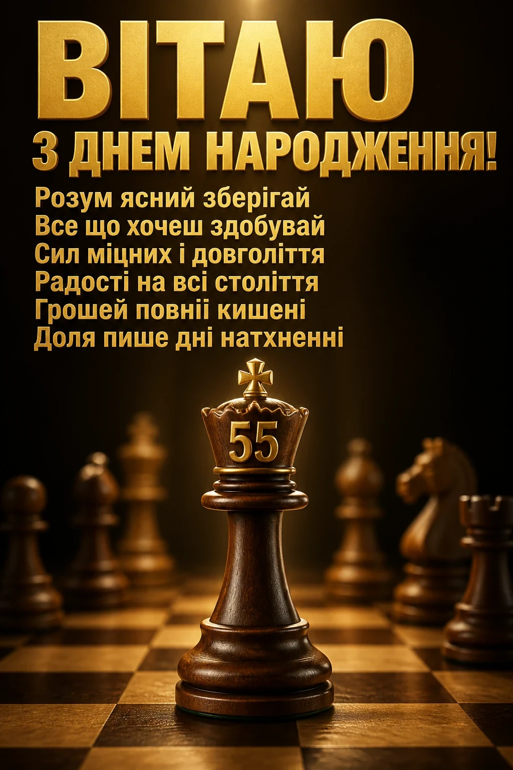 вітальні листівки привітання з 55-річчям мужчині