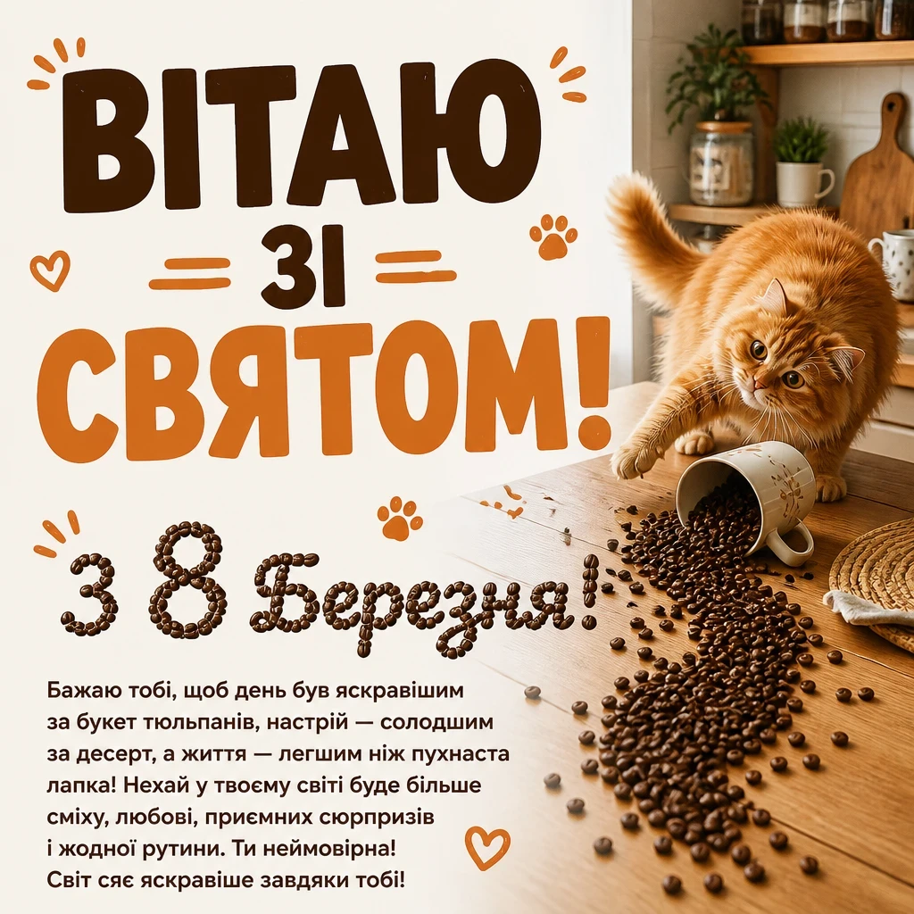 8 березня привітання листівки