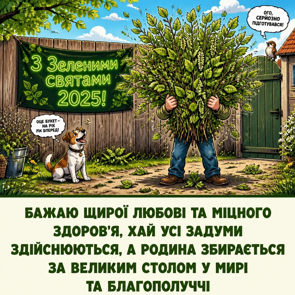 привітання з зеленими святами 2025