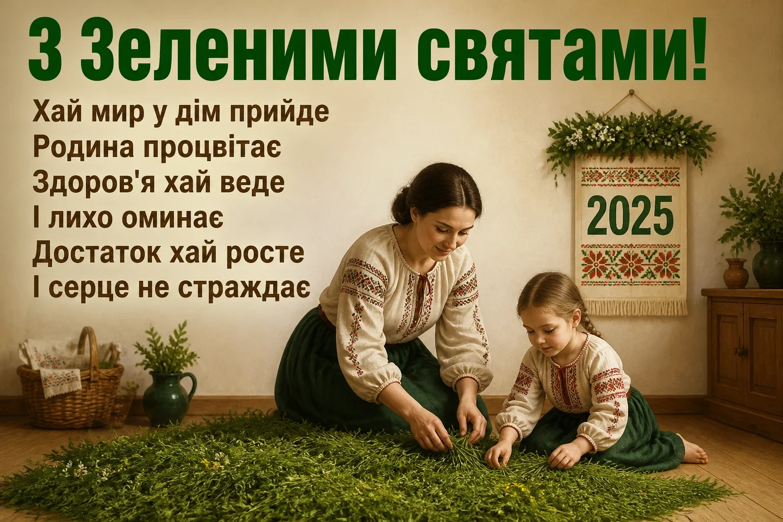 привітання з зеленими святами 2025