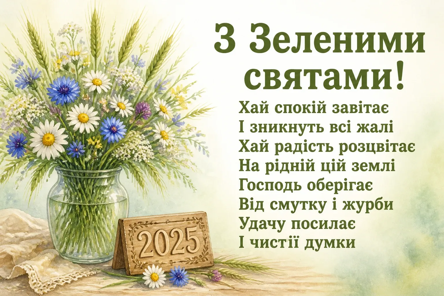 привітання з зеленими святами 2025