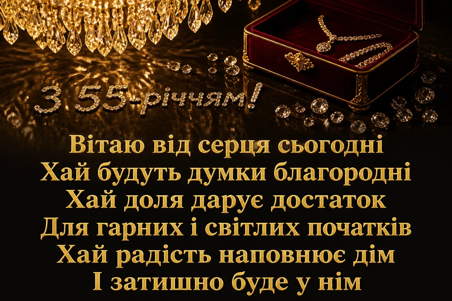 привітання з 55-річчям жінці в прозі