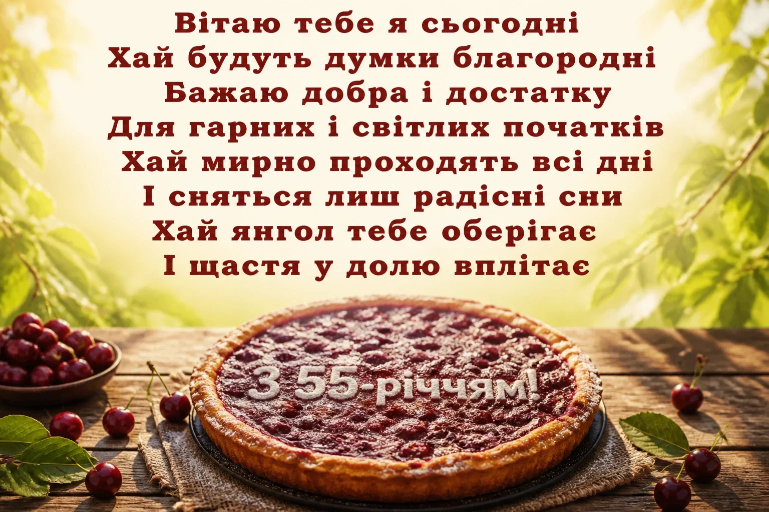 привітання з 55-річчям жінці в прозі