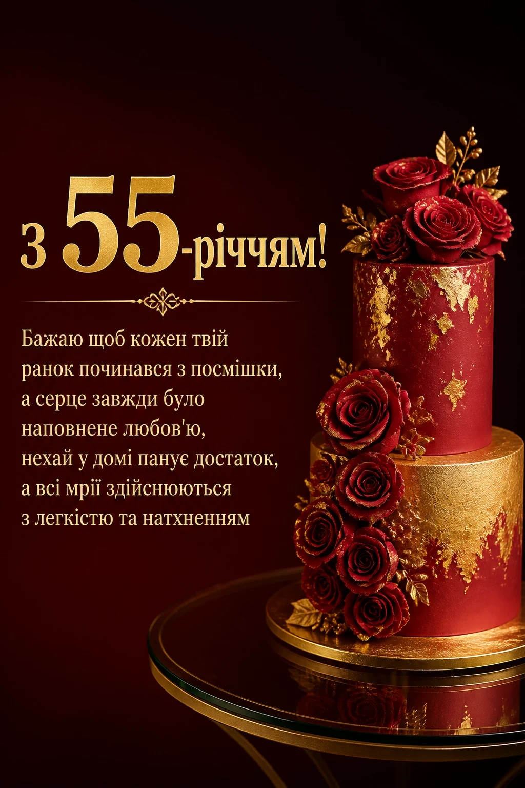 привітання з 55-річчям жінці в прозі