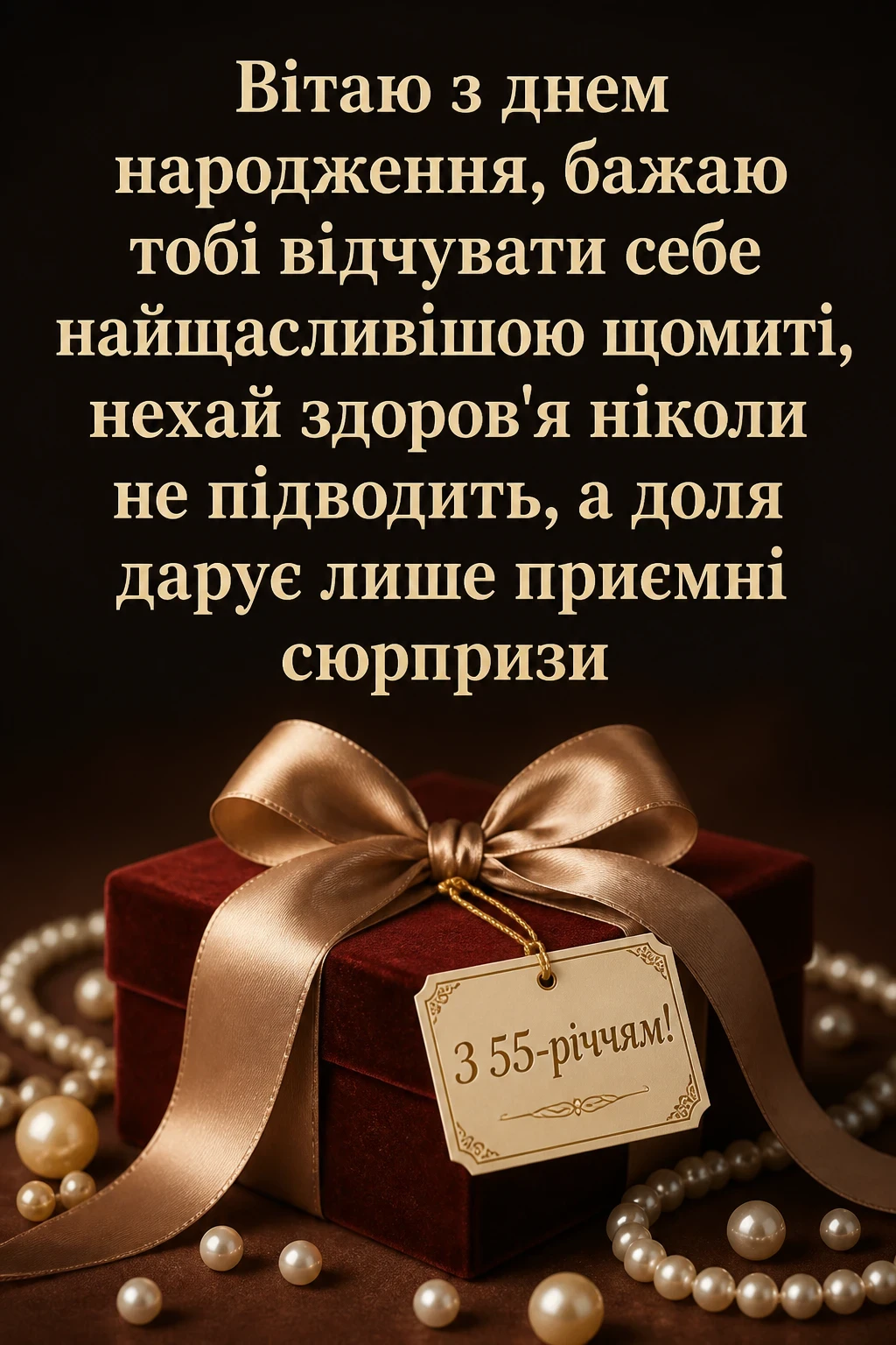 привітання з 55-річчям жінці в прозі