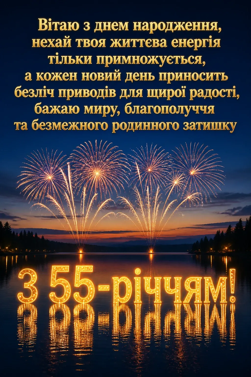 привітання з 55-річчям жінці в прозі