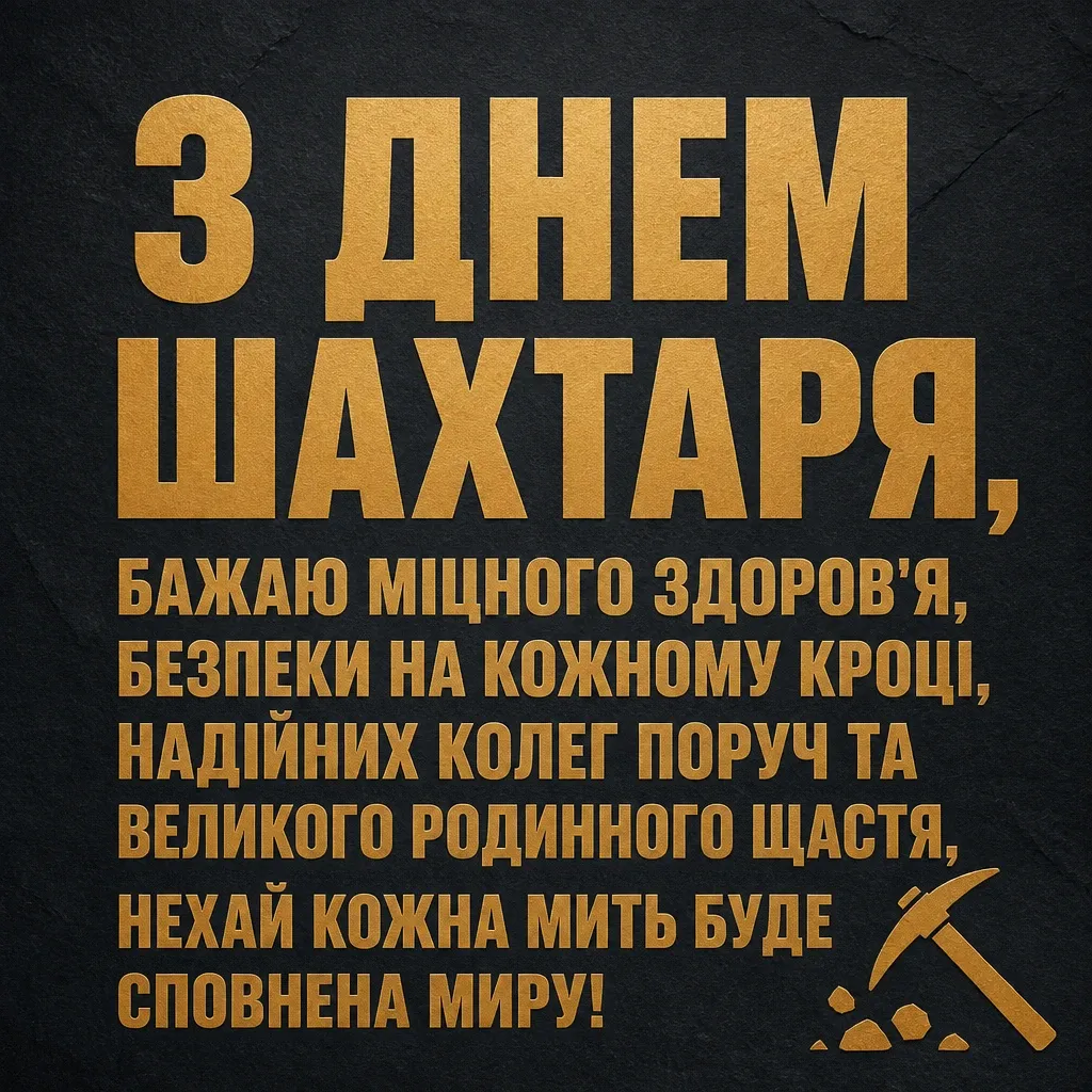 день шахтаря привітання з днем шахтаря
