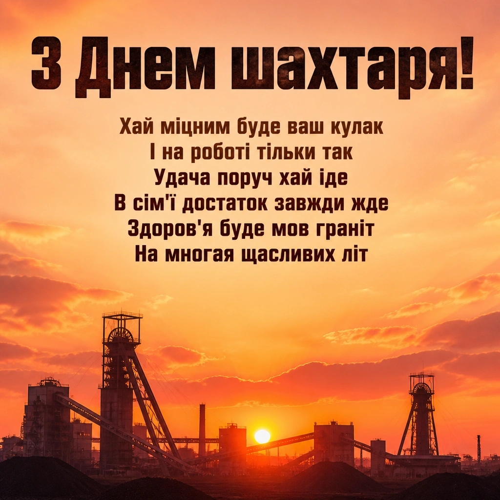 день шахтаря привітання з днем шахтаря