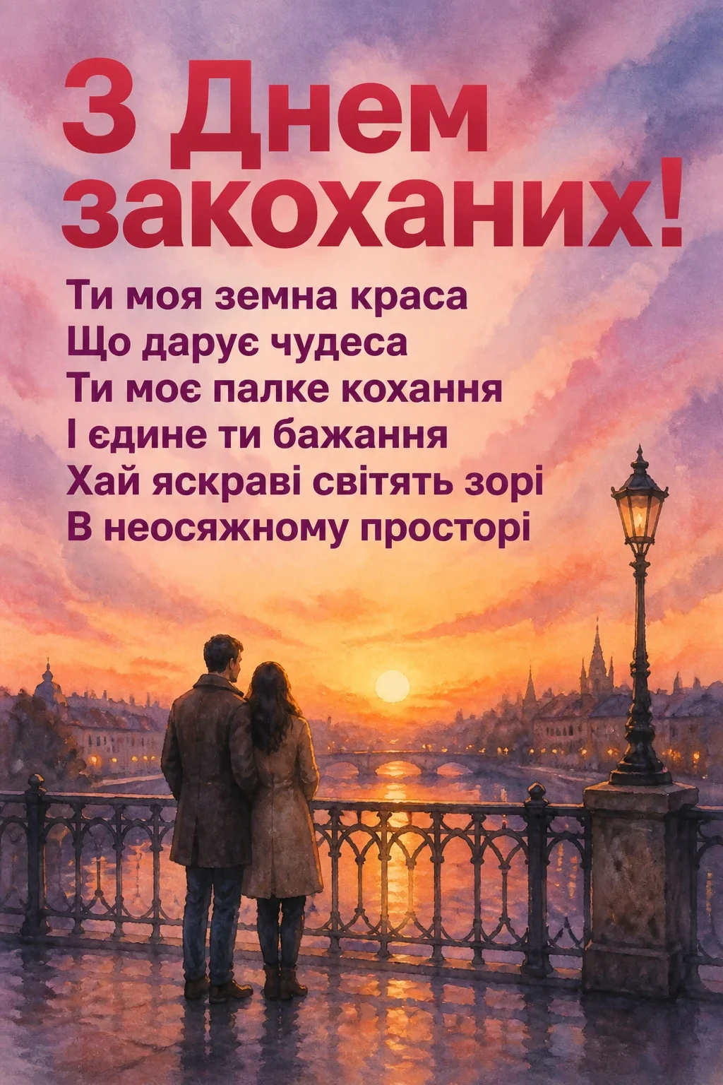 українській мові оригінальне привітання з днем закоханих