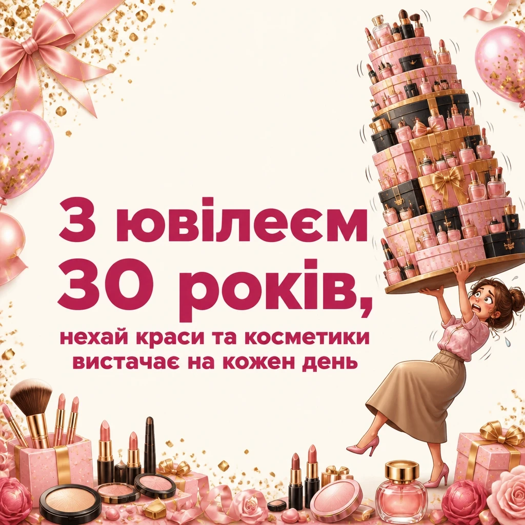 привітання з ювілеєм 30 років жінці прозою