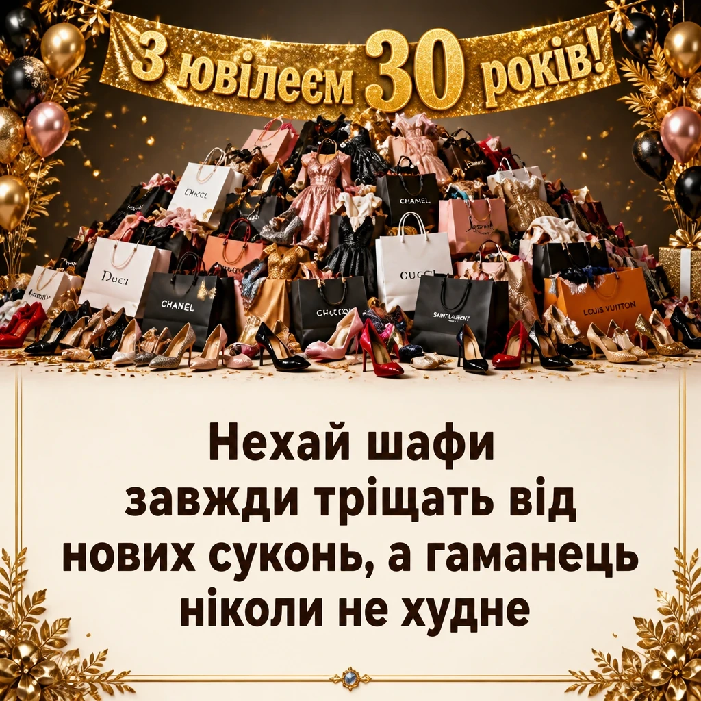 привітання з ювілеєм 30 років жінці прозою