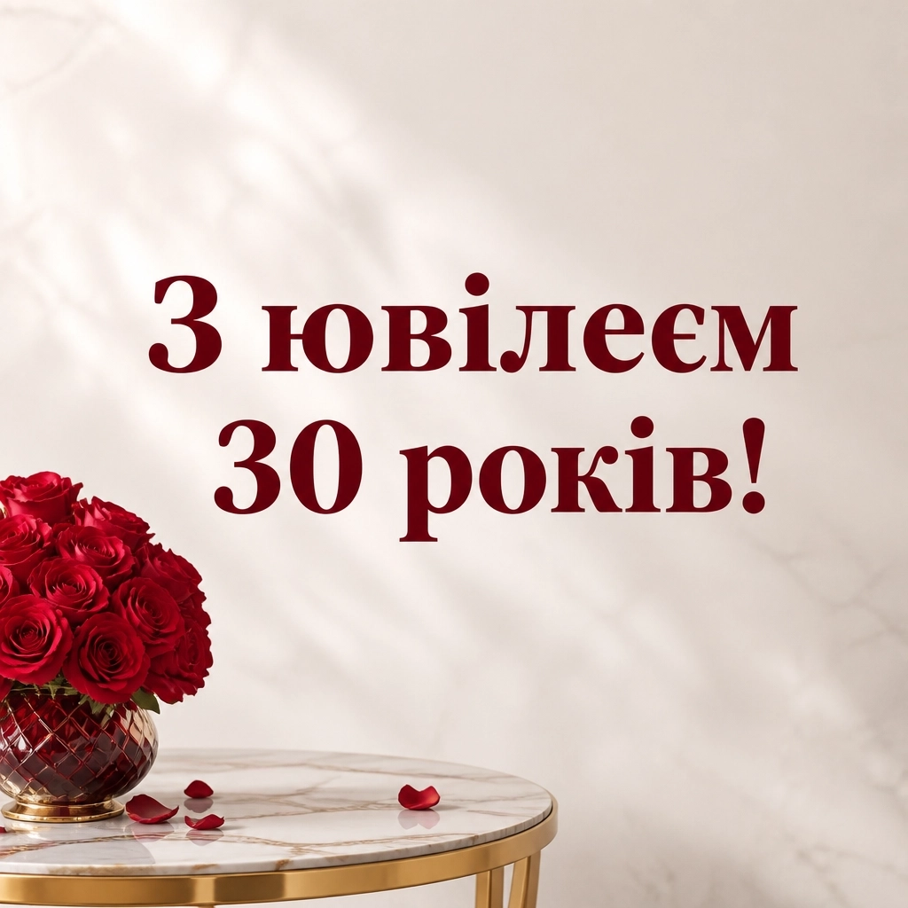 привітання з ювілеєм 30 років жінці прозою