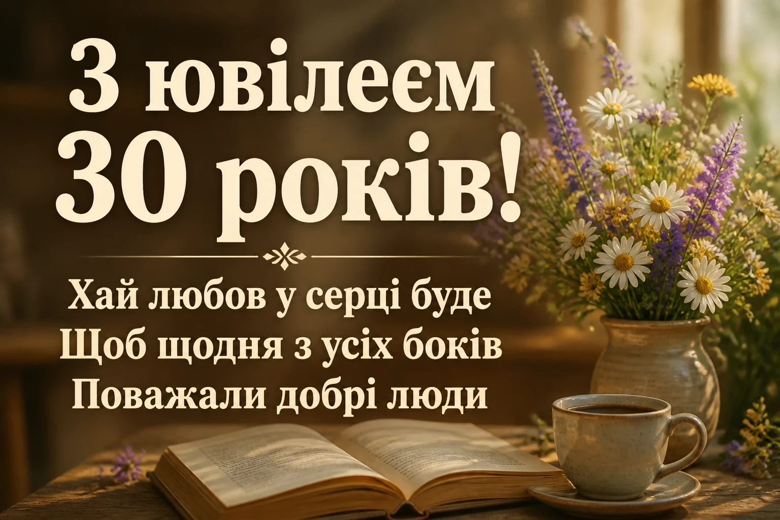привітання з ювілеєм 30 років жінці прозою