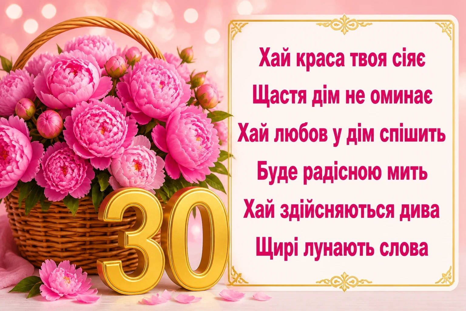привітання з ювілеєм 30 років жінці прозою