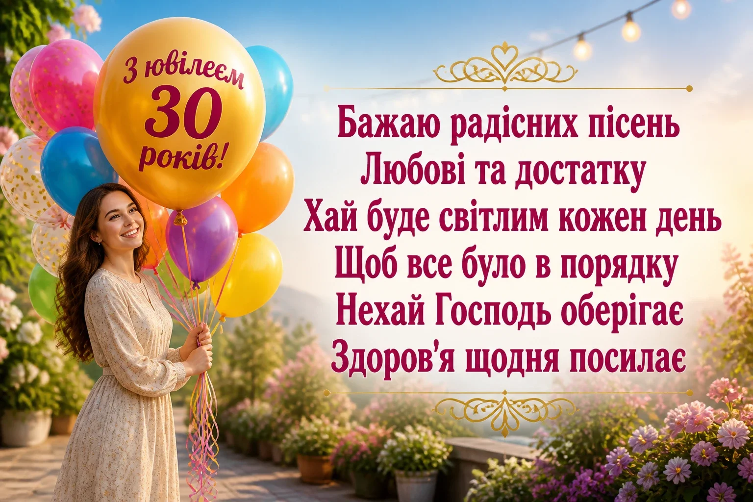 привітання з ювілеєм 30 років жінці прозою